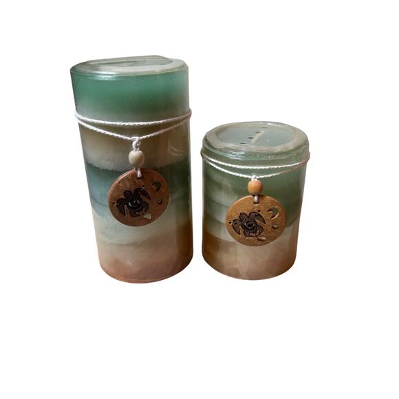Pier 1 Imports Candles, with Turtle Charm. Sea Air Lot of 2 3X6 and 3X4 Unopened - Picture 1 of 7
